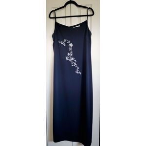 Dorothy Perkins Euro 44 Formal Dress Vintage Long Evening Gown Black‎ Side Slit